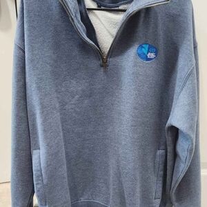 Men's Classic Blue Zip-Up Sweater